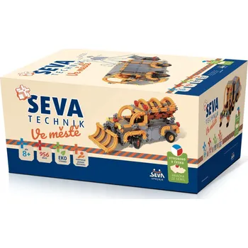 Stavebnice Seva Stavebnice SEVA TECHNIK Ve městě plast 956 dílků v krabici 27x38x18cm