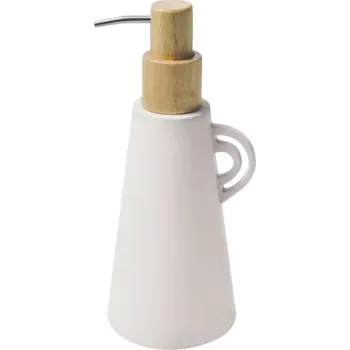 Sada koupelnových doplňků MSV-SPIRELLA S.A.S. Spirella dávkovač mýdla ORGANIC, matně bílý, keramika, 450 ml