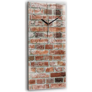 Hodiny Skleněné hodiny moderní velké nástěnné s grafikou tiché cihlová zeď 30x60