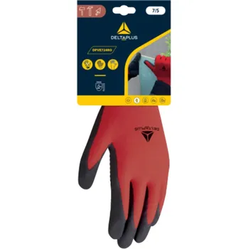 Pracovní rukavice Rukavice DPVE724 pletené Spandex černo-červené – velikost 9