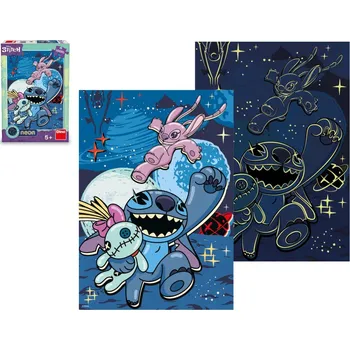 Hračka Puzzle XL Stitch svítící ve tmě neon 33x47cm 100 dílků v krabici 20x29,5x6cm
