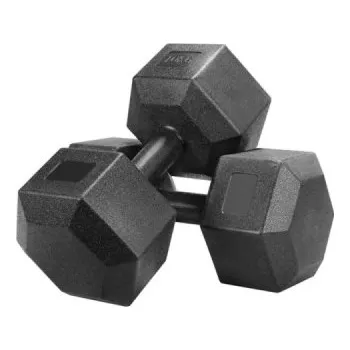 Činky 611019, sada 2 šestihranných činek, 10 kg, fitness, černé - A YAHEETECH