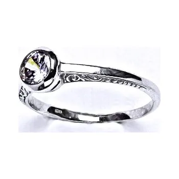 Prsten Zlatý prsten , bílé i žluté zlato , zirkon lavender - T 1443 (zirkon lavender 5 mm)