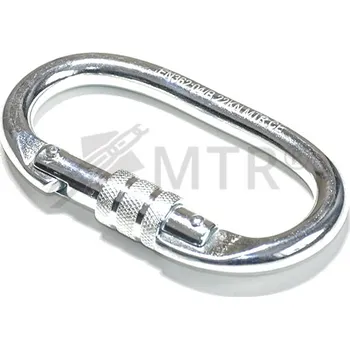 Jištění MTR Karabina ocelová oválná - screw lock 107mm, 22KN galv. Zn