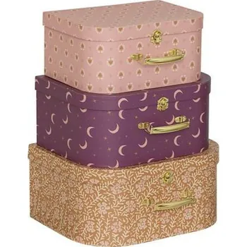 Úložný box Sada 3 barevných dekoračních krabic Bella z kartonu do dětského pokoje