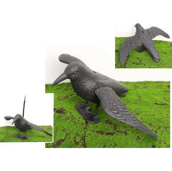 umělá květina Umělý pták – plast KRUK 2v1 stojící-visící 51x37x24 cm