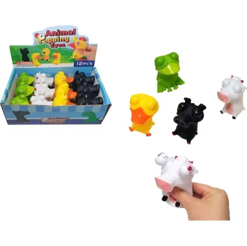 Antistresová hračka ZVÍŘÁTKA s vypouklýma očima 8x6x5 cm MIX BAREV - 1 ks