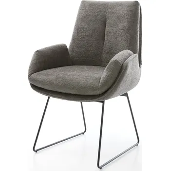 Jídelní židle DELIFE Jídelní židle Clea-Flex bouclé měkký tmavě béžová tenká podnož černá