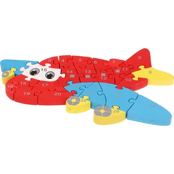 Dřevěná hračka Vzdělávací dřevěné puzzle-Letadlo 1
