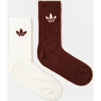 Pánské ponožky Ponožky adidas Originals Fluffy Cr S 2-pack JX5218 burgundské 93X, vel. 34/36