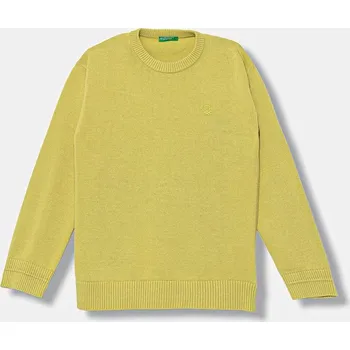 Dívčí oblečení Dětský bavlněný svetr United Colors of Benetton 120YC108S.G.seasonal zelená 71X, vel. 170