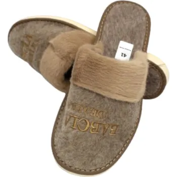 Dámské pantofle b Pantofle, klapki, kapcie BABCIA IDEALNA hnědé s kožešinkou 36-41 (D1) - 1 pár