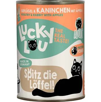 Krmivo pro kočku Lucky Lou Lifestage Adult drůbež a králík 24× 400 g