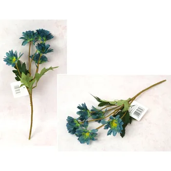 umělá květina Kytice GERBERA výška 41 cm, 5 stonků (5 květů 6x3 cm) MODRÁ