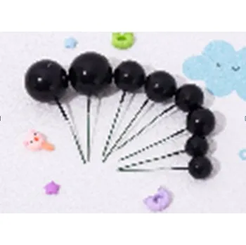 umělá květina Umělá jeřabina na špejli 25 cm ČERNÁ (balení 10 kuliček na drátku)