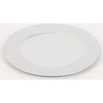 Talíř, podtalíř, dekorativní plastový lesklý podnos ČTVERCE stříbrný 33 cm