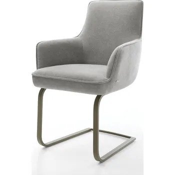 Jídelní židle DELIFE Jídelní židle Heira-Flex s područkami strukturovaná látka Měkký šedá jídelní židle plochá Titanová barva taštičkové pružiny