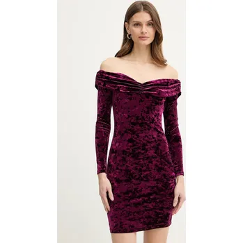 Dámské šaty Šaty Guess W6PK1M.KJ170 burgundské 93X, vel. M