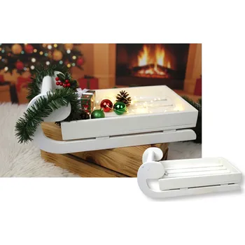 Vánoční dekorace Vánoční dekorace SANIE dřevěné BÍLÉ 35x17x13 CM