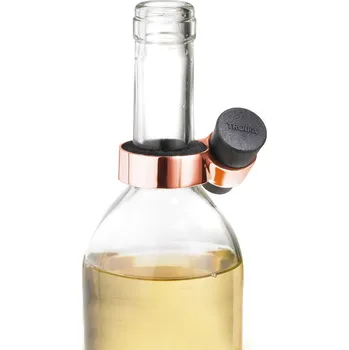 Troika 2 ks pomůcka na víno - uzávěr s držákem korku pink a lapač kapek