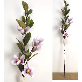 umělá květina Květ MAGNOLIA výška 76 cm (5 květů 8 cm) světle FIALOVÁ