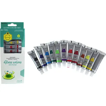 Výtvárné potřeby Barvy v tubách pro malování NA SKLO sada 12 ks 9x29x24 cm 5902605844018