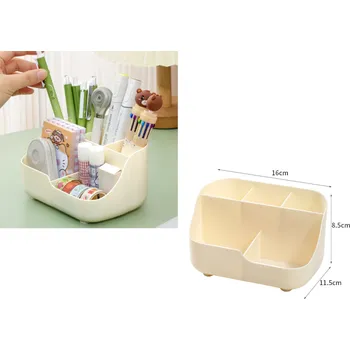 Úložný box Organizér na stůl 16x11,5x8,5 cm MLÉČNĚ BÍLÝ