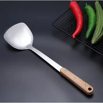 Obracečka Kuchyňská lopatka kovová s dřevěnou rukojetí 26,5x10 cm