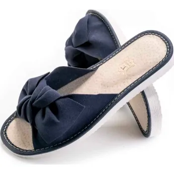 Dámské pantofle Pantofle, žabky, dámské pantofle s otevřenou špičkou ZAMSZOWE GRANATOWE - KOKARDA 36-41 (01A) - 1 pár