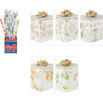 Party dekorace Ozdobný papír PREZENTOWY P2 200x70 cm KOMUNIA (NR.1) - 1 ks