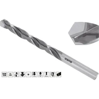 Ruko 815040 - Vrták do kovu pr. 4,0 mm délka 75/43mm, válcová stopka, středně dlouhý, napájený HM hrot
