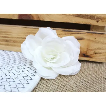 umělá květina Květinová hlavice RŮŽE 10 cm – ECRU