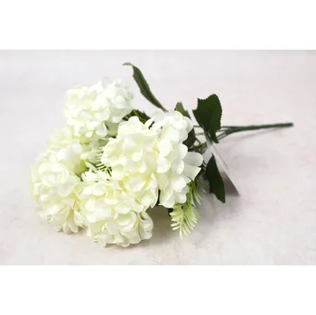 umělá květina Kytice, kytice CHRYSANTHEMUM výška 31 cm, 5 stonků (5 květů 8x4 cm) BÍLÁ