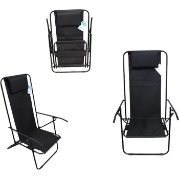 Zahradní nábytek Židle, skládací křeslo 87 x 51 x 38 cm ČERNÁ