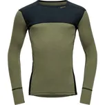 Devold Merino 190 LAUPAREN tričko dlouhý rukáv - pánské - černé/zelené Velikost: M
