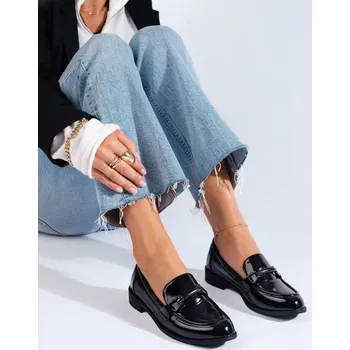 Dámské mokasíny Goodin Trendy dámské černé mokasíny bez podpatku 36