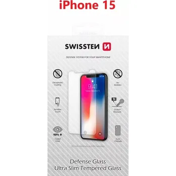 Ochranné sklo Apple iPhone 15 Swissten 2,5D – 9H 8595217483385 (Ochranné sklo, tvrzené sklo Swissten 2,5D pro Apple iPhone 15 – 9H tvrdost, oleofobní vrstva)