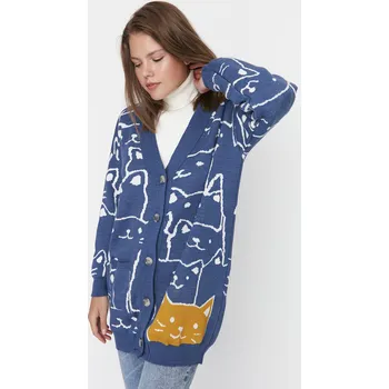 Dámský cardigan Trendyol Trendyol modrá | krémová 1988026