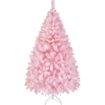 Vánoční stromek Umělý vánoční stromek 591891 pink 6ft, se skládacím kovovým stojanem, 183cm - A YAHEETECH