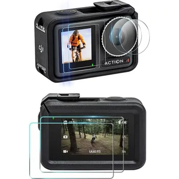 Ochranná fólie na displej fotoaparátu Tvrzené sklo na ochranu objektivu a dipleje pro DJI Action 3, 4 (průhledný)