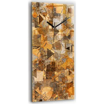 Hodiny Nástěnné skleněné hodiny se stylovým potiskem Geometrické tvary 30x60 cm