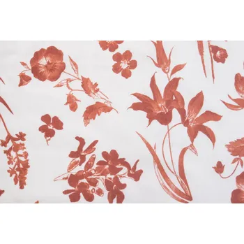 Prostěradlo Podpěrová s.r.o. Flanelové prostěradlo - PLACHTA FLORA terrakota světlé 145x250 cm