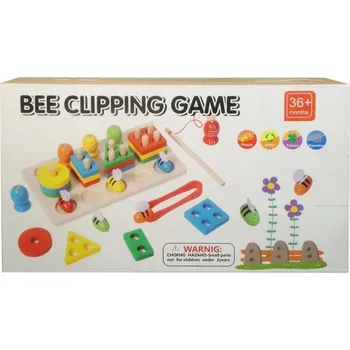 Dřevěná hračka 190034 DŘEVĚNÁ SKLÁDAČKA STAVEBNICE TŘÍDIČKA RYBAŘENÍ