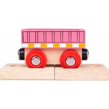 Vláček a vláčkodráha Vagón Bigjigs Rail RTBJT484 dřevený růžový