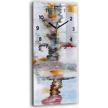 Hodiny Vertikální Skleněné Hodiny Nástěnné Tiché Ručičky Kuchyně Abstrakce 30x60
