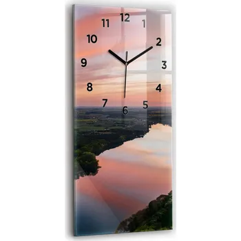 Hodiny Foto Hodiny Skleněné Nástěnné Do Moderních Interiérů Výhled na jezero 30x60 cm