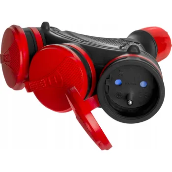 Elektrická zásuvka Elektrická zásuvka Plast-Rol trojnásobná hermetická černá s uzemněním