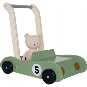 Dětské chodítko Jabadabado: Dřevěné chodítko, odrážedlo olivové barvy MEDVÍDEK