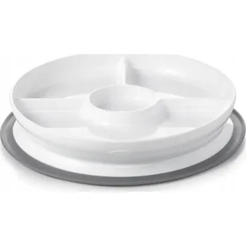Talíř OXO talíř s přihrádkami a silikonovou přísavkou, šedý