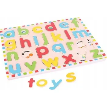 Dřevěná hračka Vkládačka Bigjigs Toys Anglická malá abeceda s obrázky